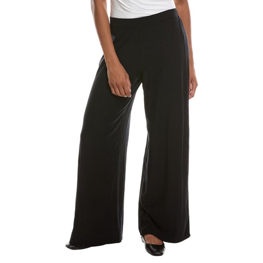 Perfectwhitetee Womens  Corey Slub Jersey Wide Leg Pant, Black